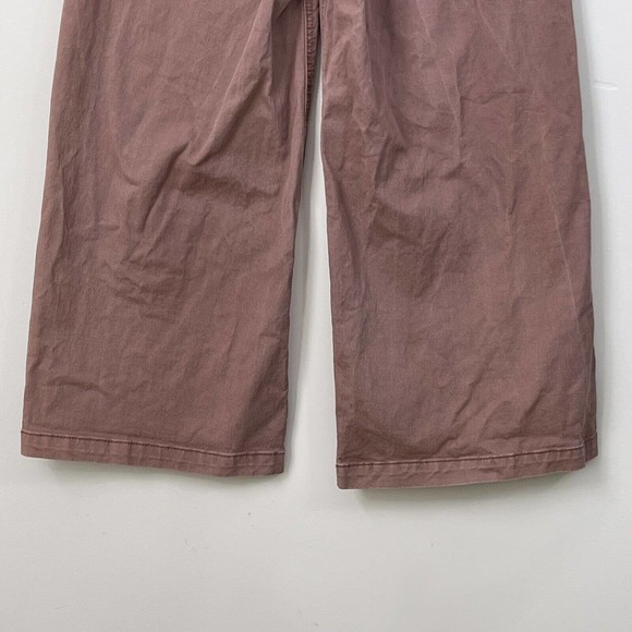 RVCA Niku High Rise Cropped Wide Leg Trouser Pants Size 28 Nutmeg - Picture 9 of 12